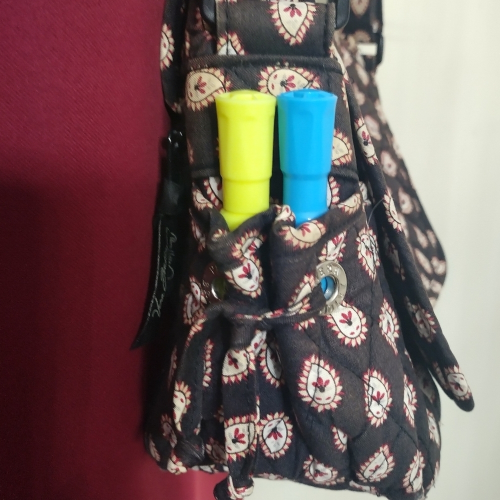 Vera Bradley Black Floral Petals/Paisley Pattern, Crossbody Bag - Picture 10 of 15